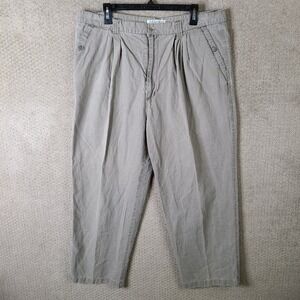 Vintage Reed St James Loafers Pants Mens 40x30 (37x28) Beige Pleated Ramie Blend